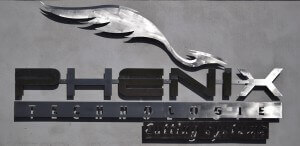 Logo en métal de phénix Technologie